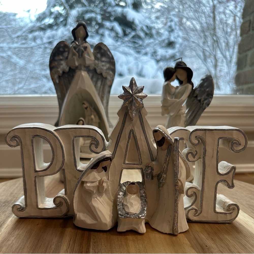 Kohl's Silver and White Holiday Nativity Decor